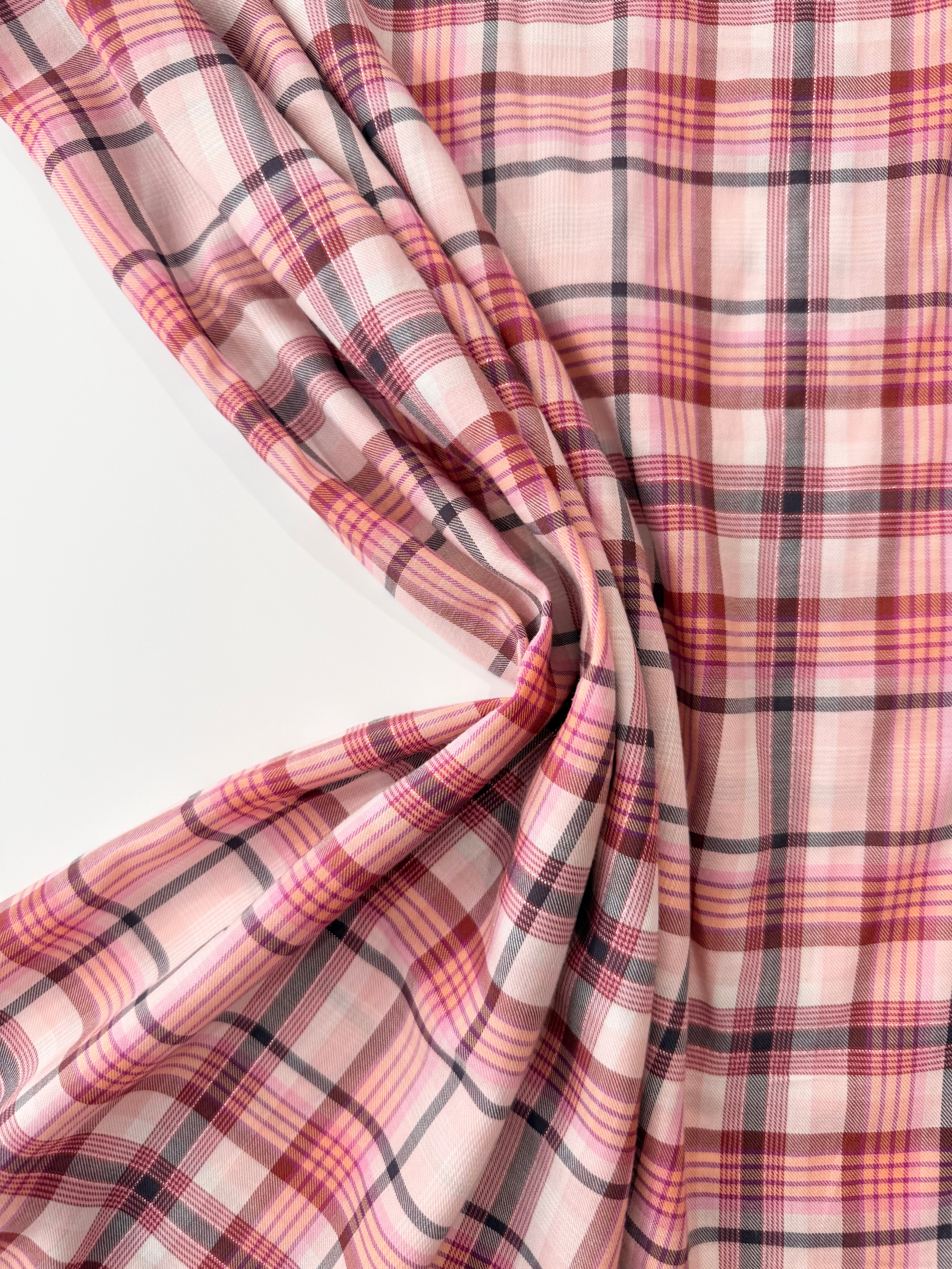 Ex Paul Smith Brushed Yarn-Dyed Cotton Check with Subtle Lurex