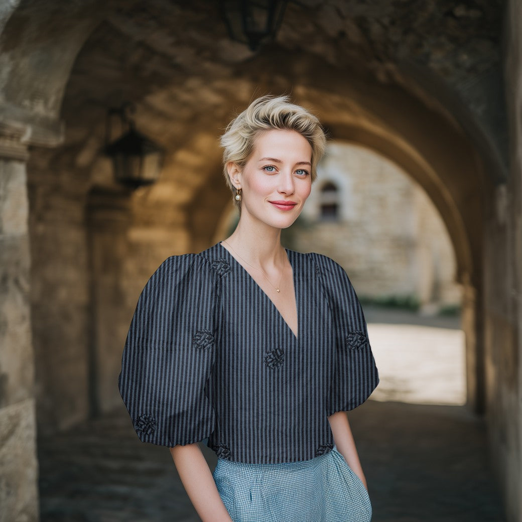 Billie Yarn Dyed Flower Stripe