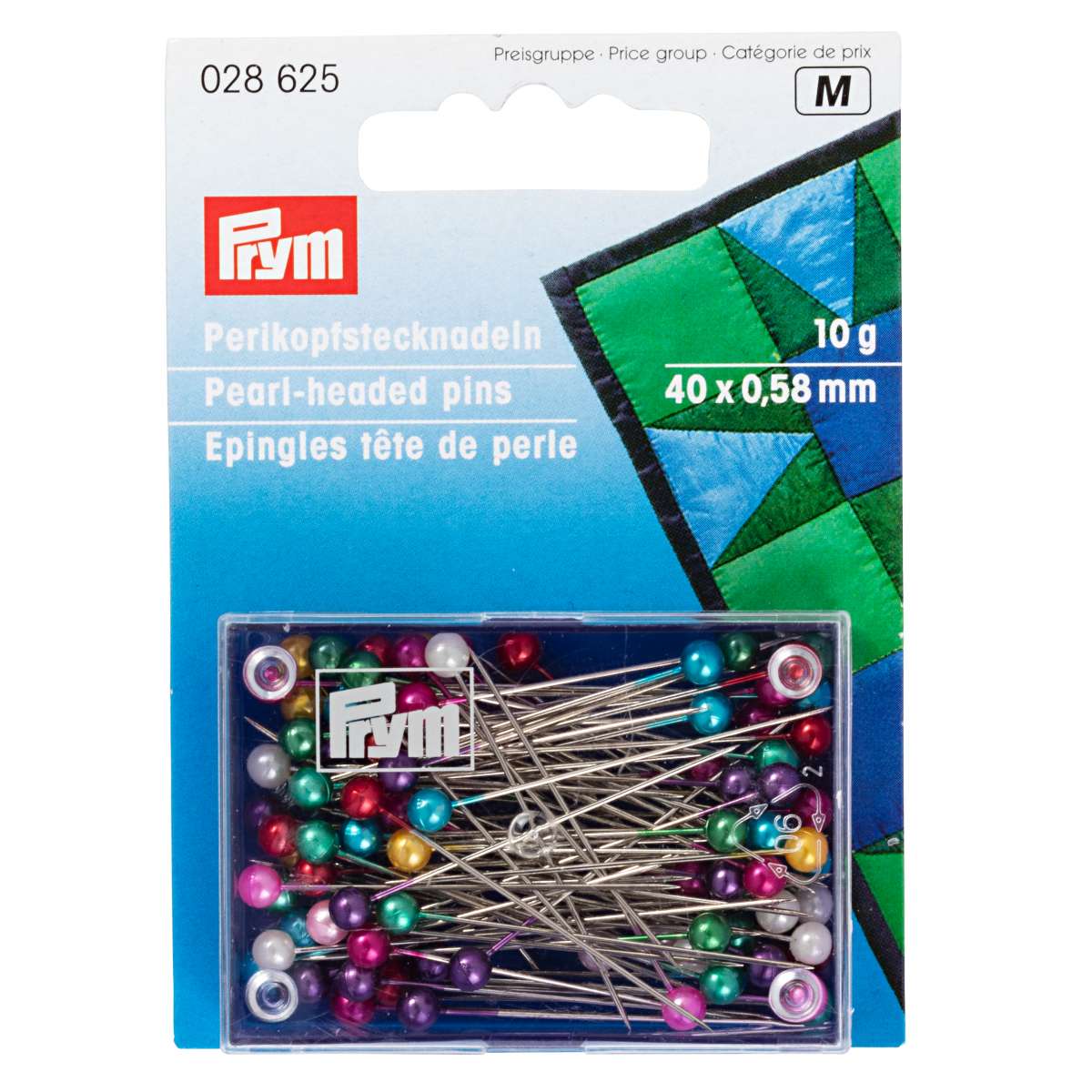 Prym 028625 Pearl-Headed Pins 40x0.58 mm 10g