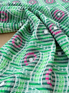 Summer Fresh Seersucker Cotton Blend Ex Designer Deadstock
