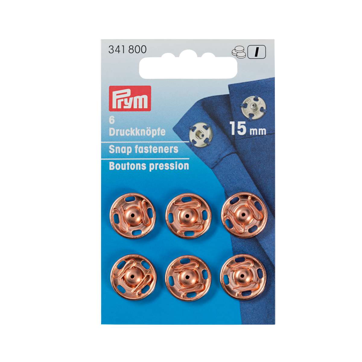 Prym 341800 Rose Gold Snap Fasteners 15mm