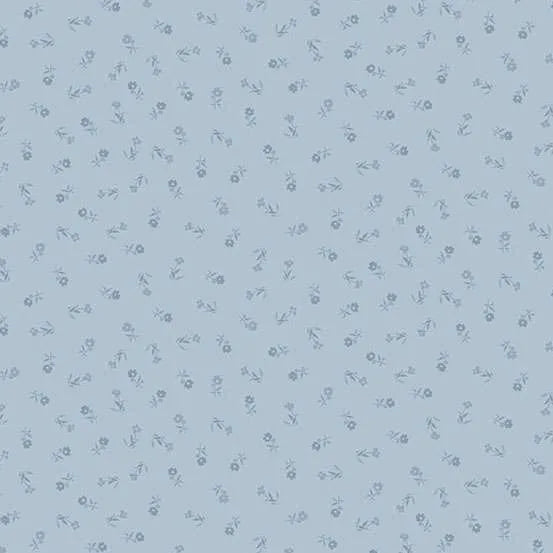 Petite Fleur By Makower UK - Sprig Pale Blue - 187-B Fat Quarter