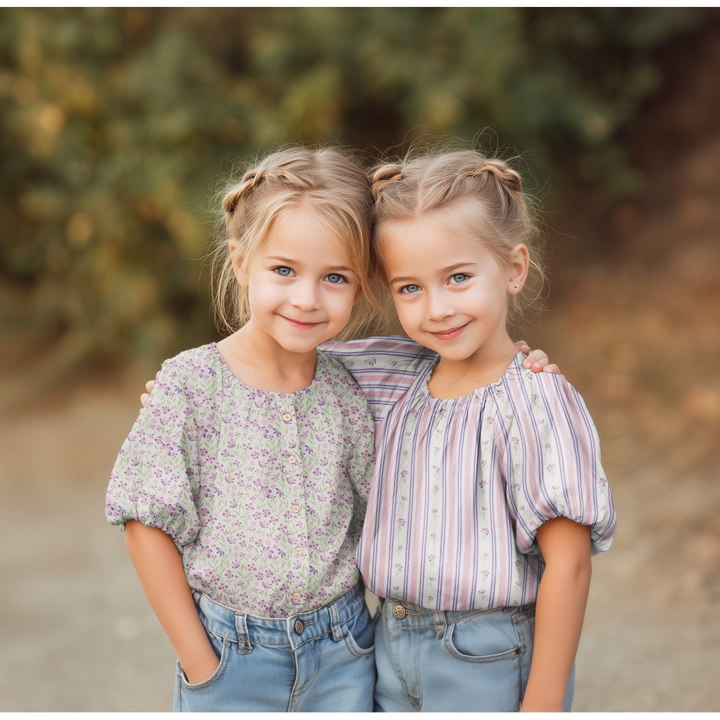 Margot Stripe Flower Cotton Poplin