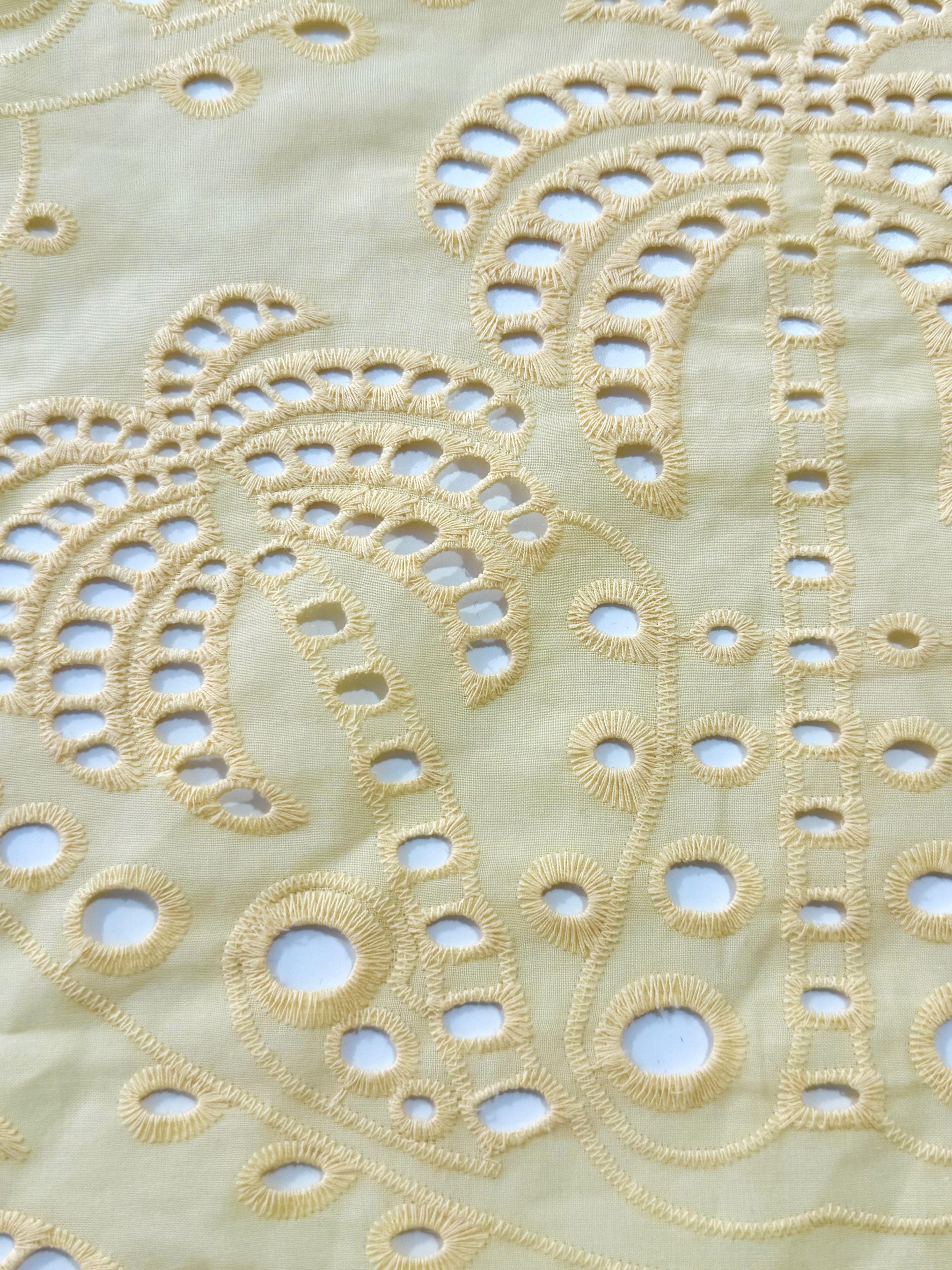 Sunshine Palm Broderie Anglaise Cotton Lawn