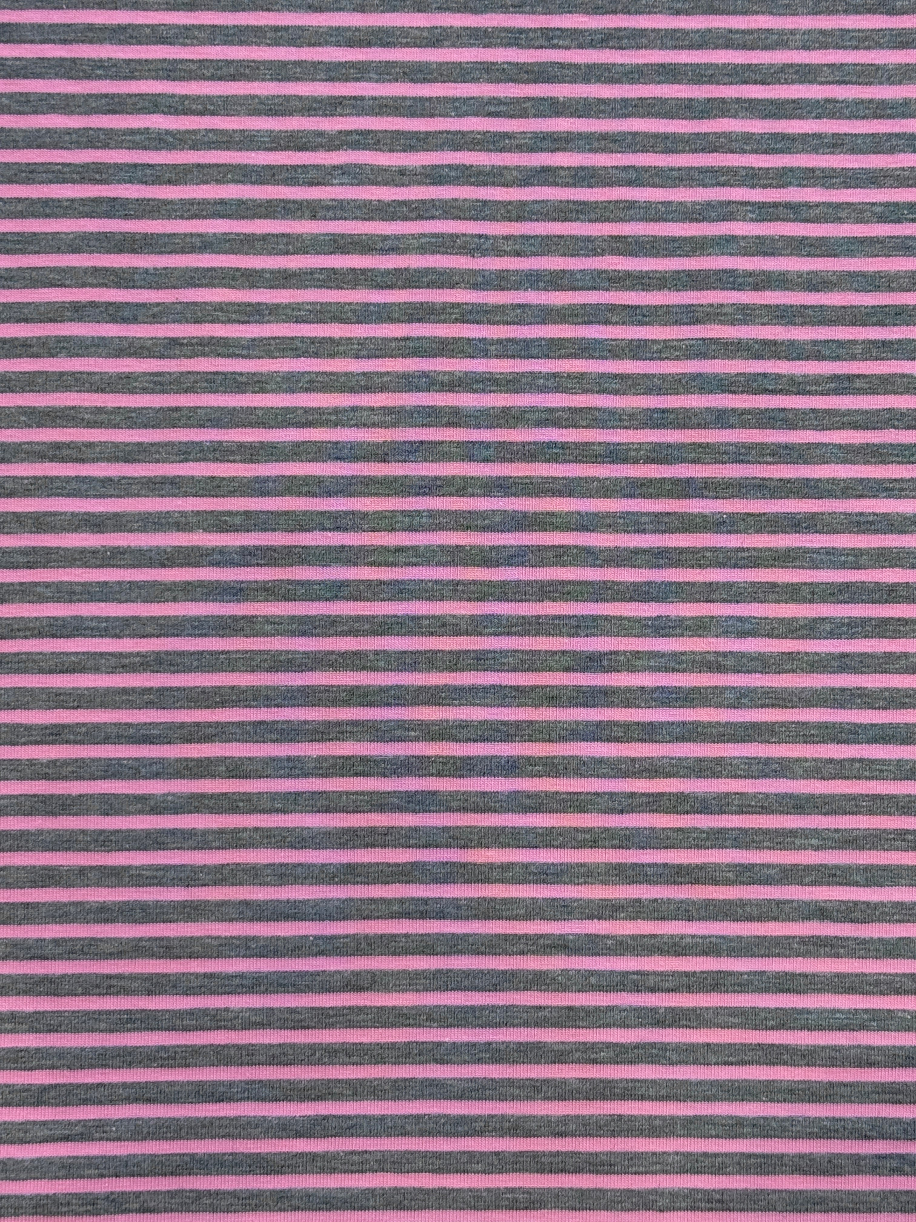 Yarn-Dyed Cotton Jersey Stripe - Pink/Grey