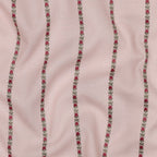 Pale Pink Jacquard Flower Stripe Cotton