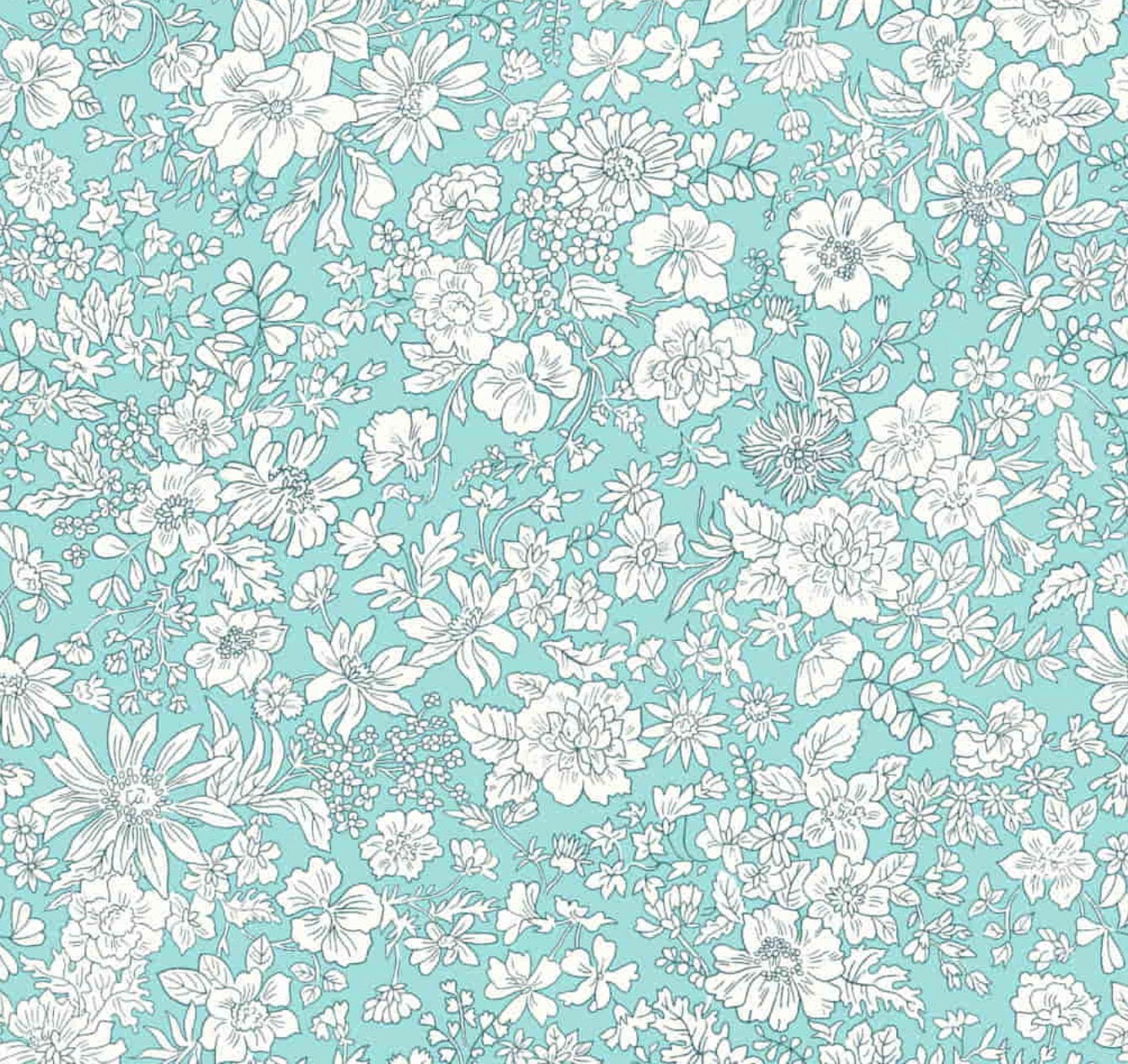 Emily Belle Lasenby Cotton Individual Fat Quarter By Liberty Fabrics - Mermaid (Brights) 016666410 A