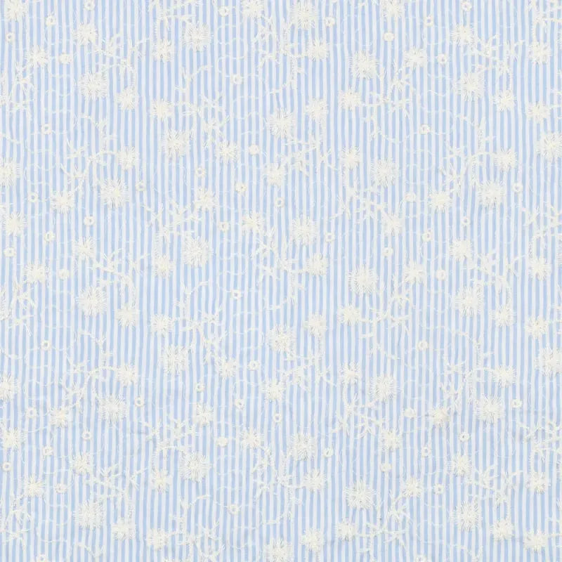 Blue And White Stripe Embroidery