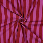 Red And Fuchsia Cotton Yarn Dyed Stripes