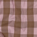 Light Pink And Brown Cotton Yarn Dyed Check