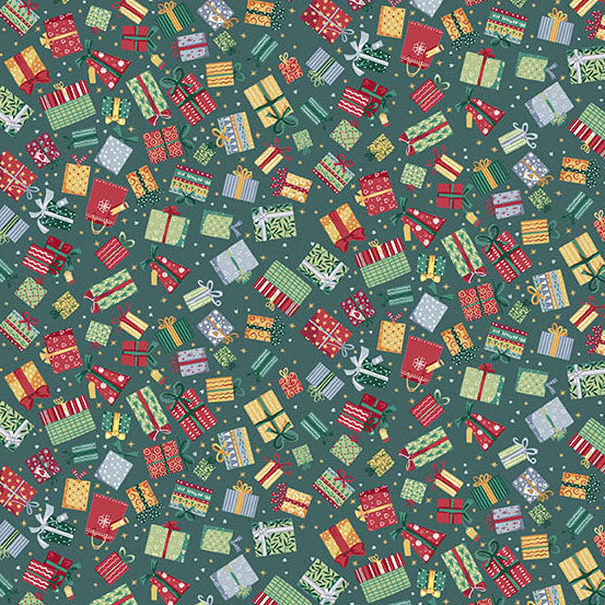 Presents Green MU233G - Country Christmas By Makower UK