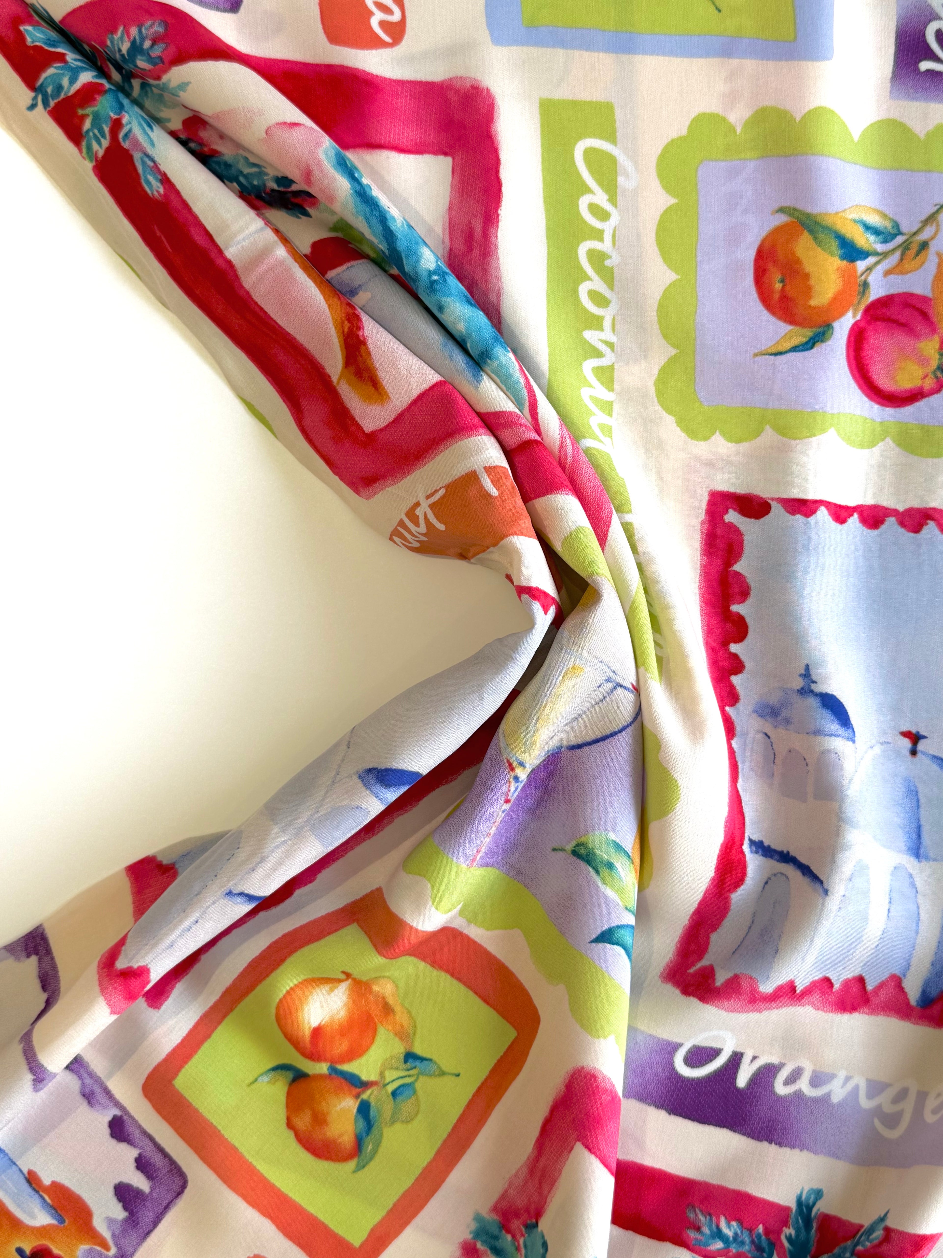 Postcards From The Med Viscose Poplin