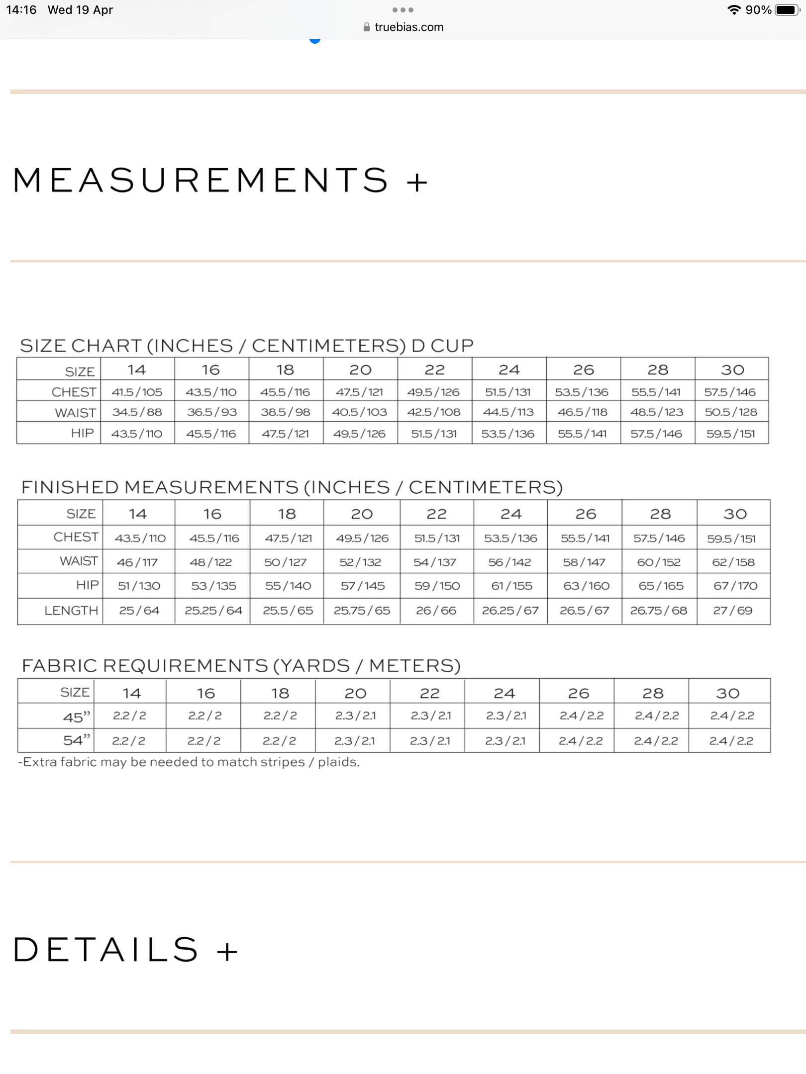 Ogden Cami By True Bias (0-18 and 14-30)