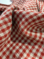 Homestead Gingham Laundered Linen - Rouge Red - By Lady McElroy