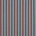 Chocolate Brown And Muted Teal Yarn-Dyed Cotton Stripe