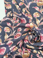 Vintage Blooms Viscose Satin - Mauve