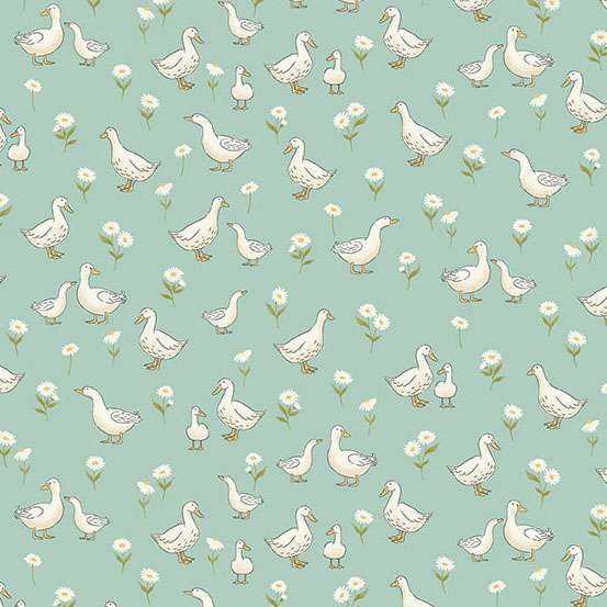Little Ones - Ducks Teal 190/T - By Makower UK