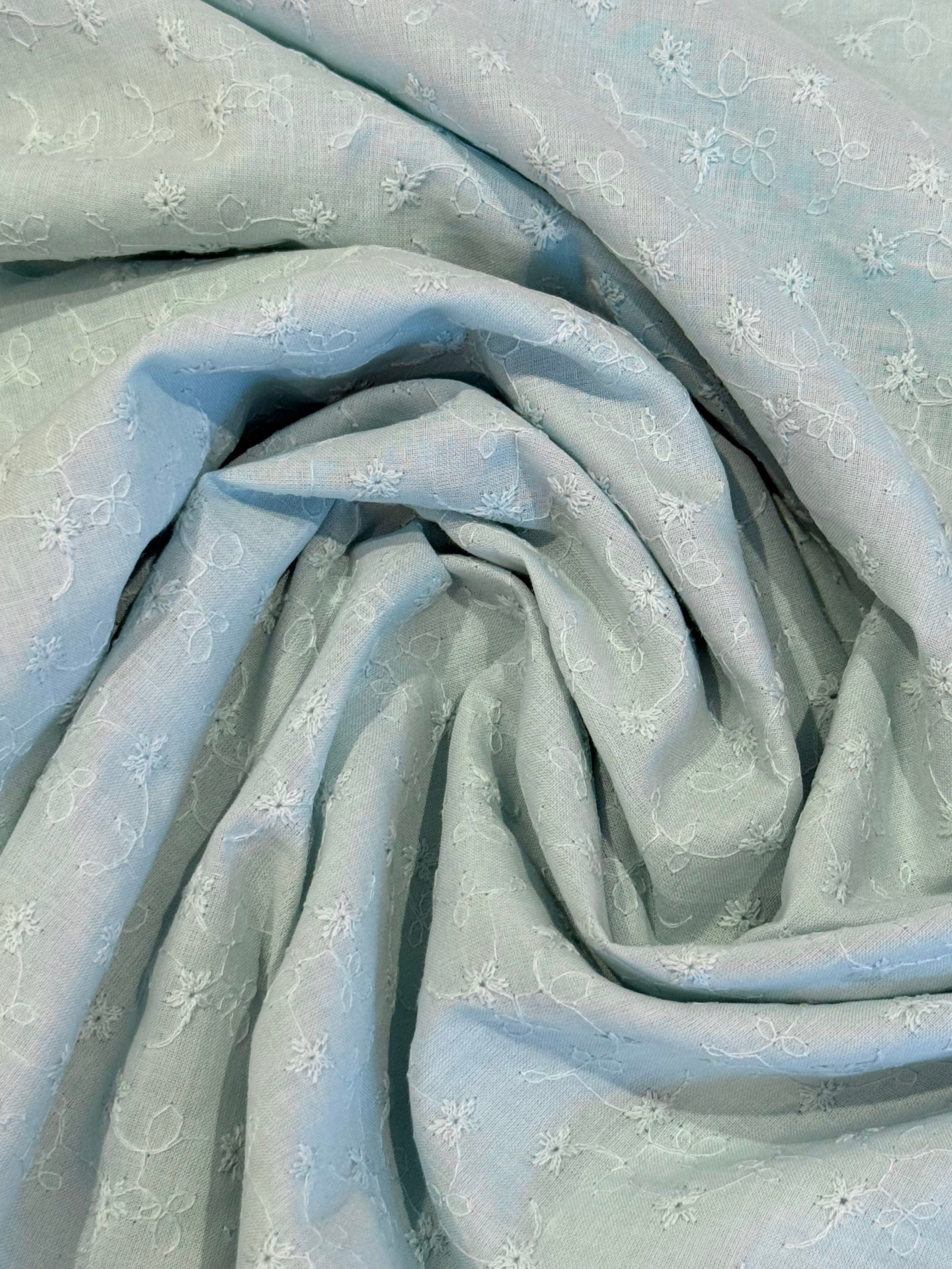 Seafoam Embroidered Cotton