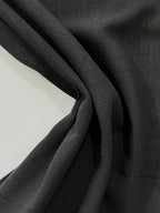 Jet Black Viscose Linen Blend