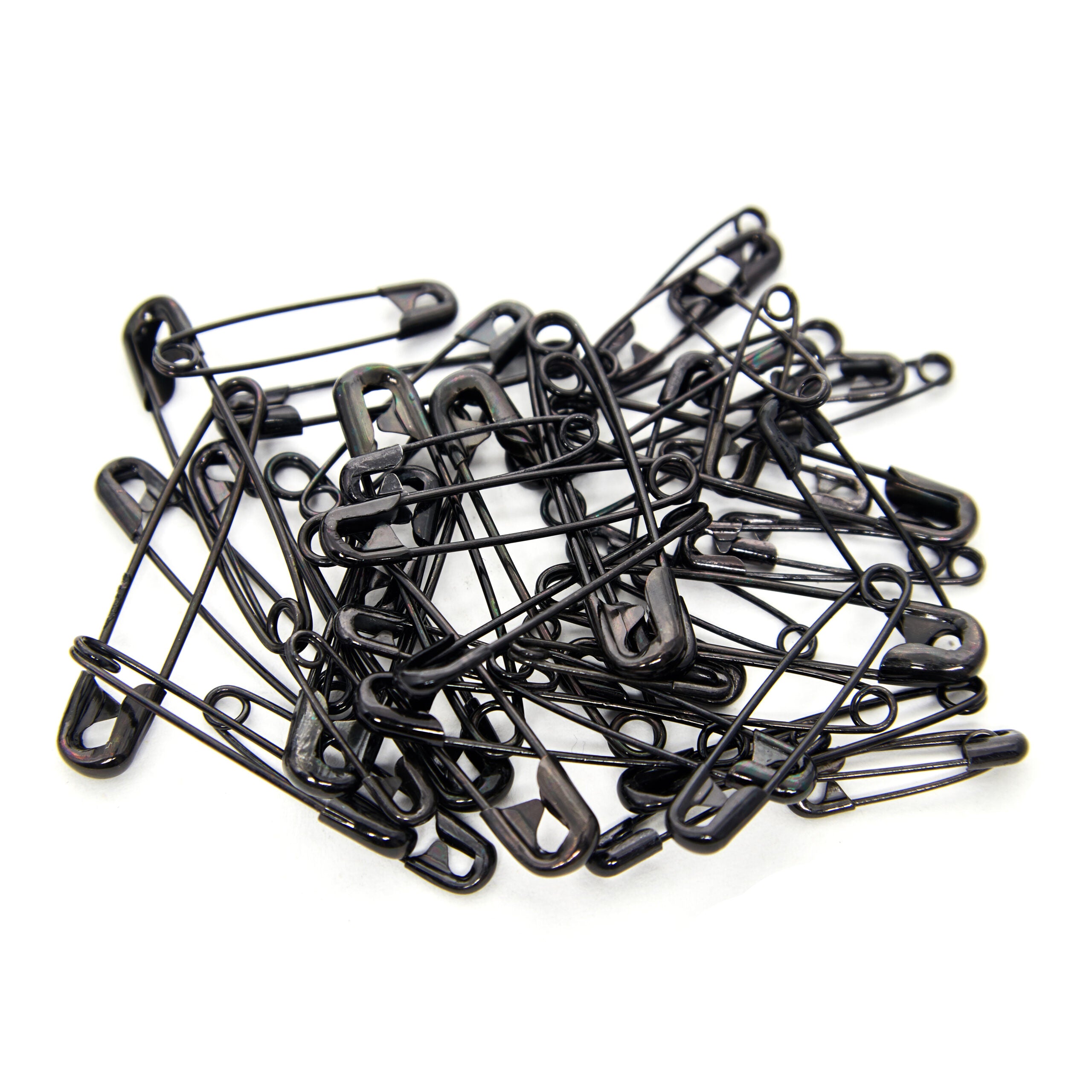 Hemline Gold Assorted Size Safety Pins: Assorted Sizes: 50 Pieces: Black