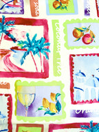 Postcards From The Med Viscose Poplin