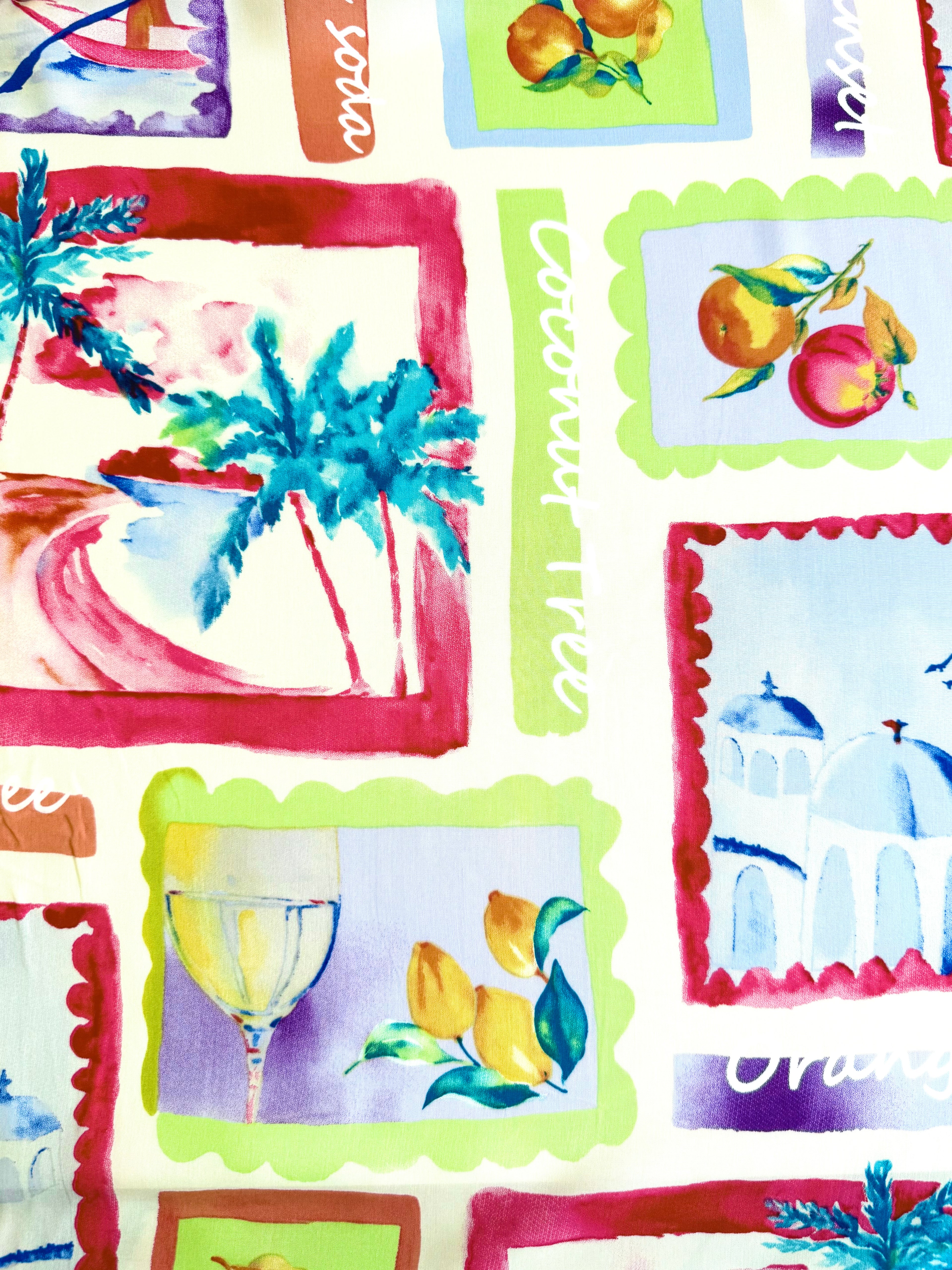 Postcards From The Med Viscose Poplin