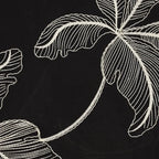 Black Cotton Lawn with Ivory Corded Embroidery