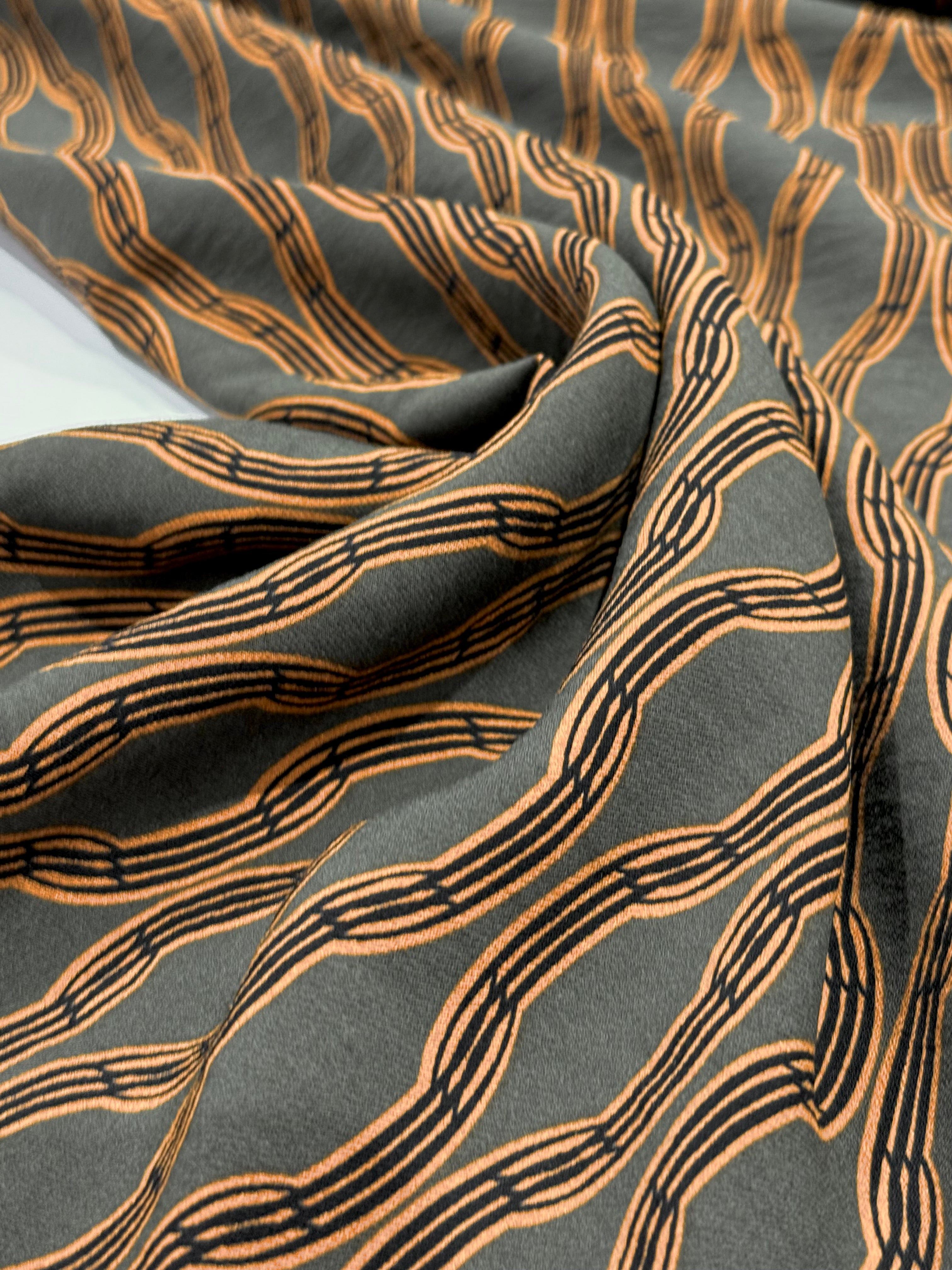 Abstract Trellis Viscose Blend - Forest Green