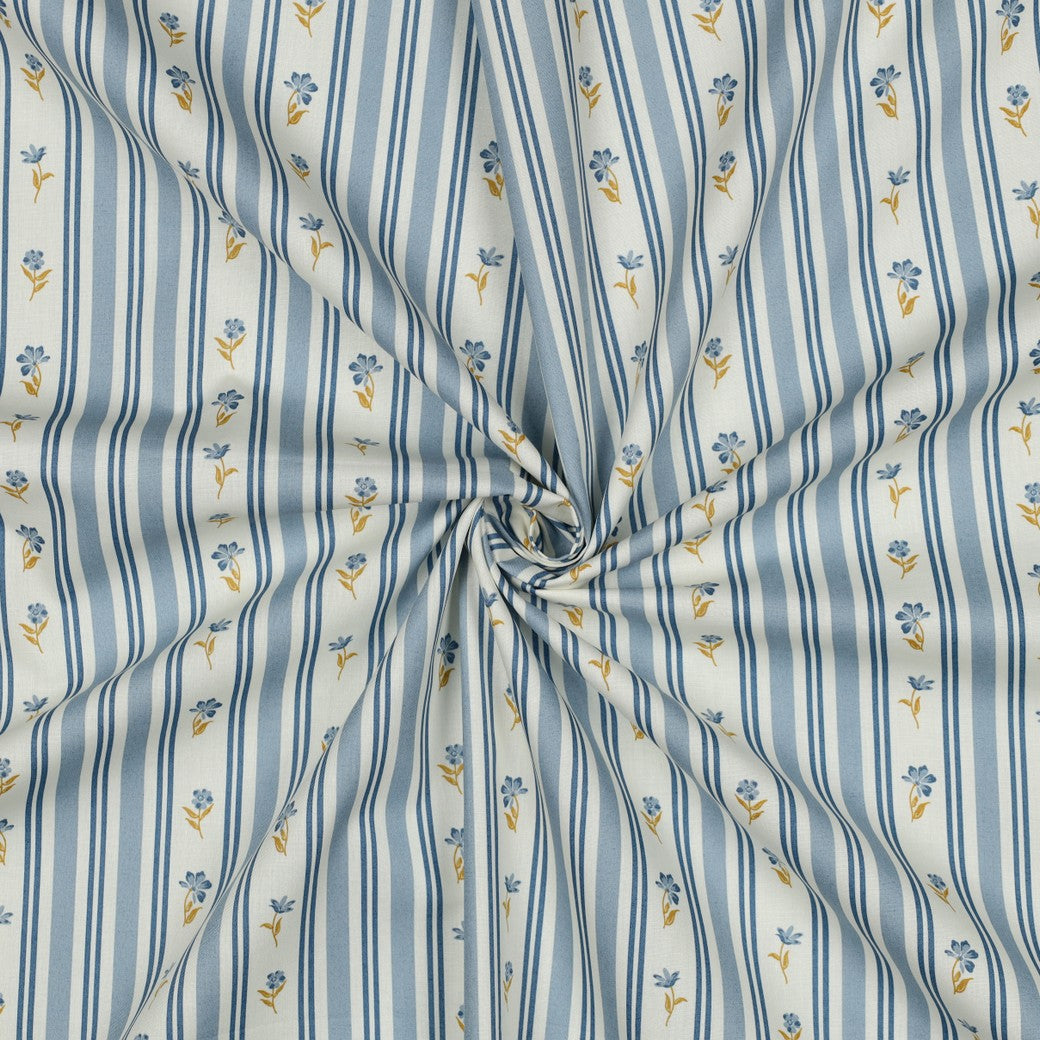 Margot Stripe Flower Cotton Poplin