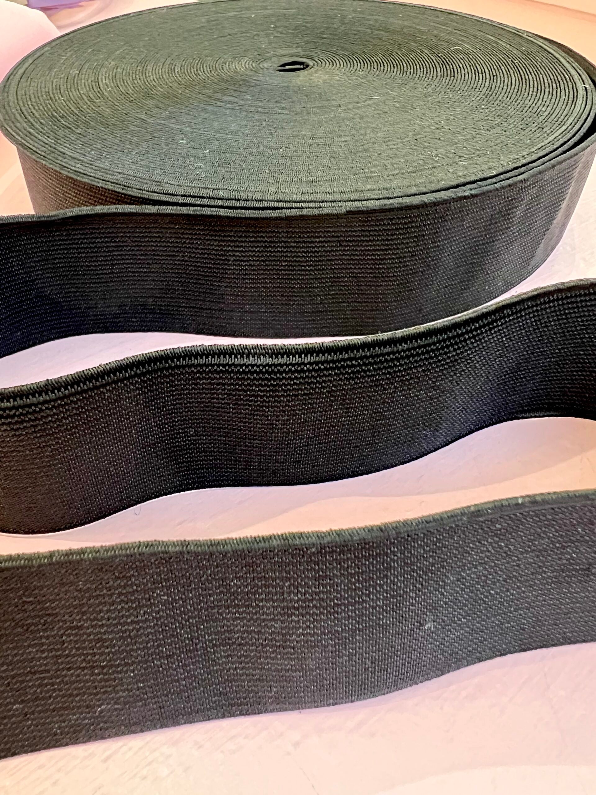 Black Woven Elastic 3.8cm Wide