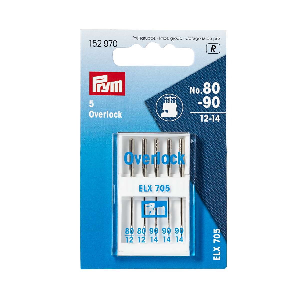 Prym 154970 Overlock Needles 80-90 Assorted