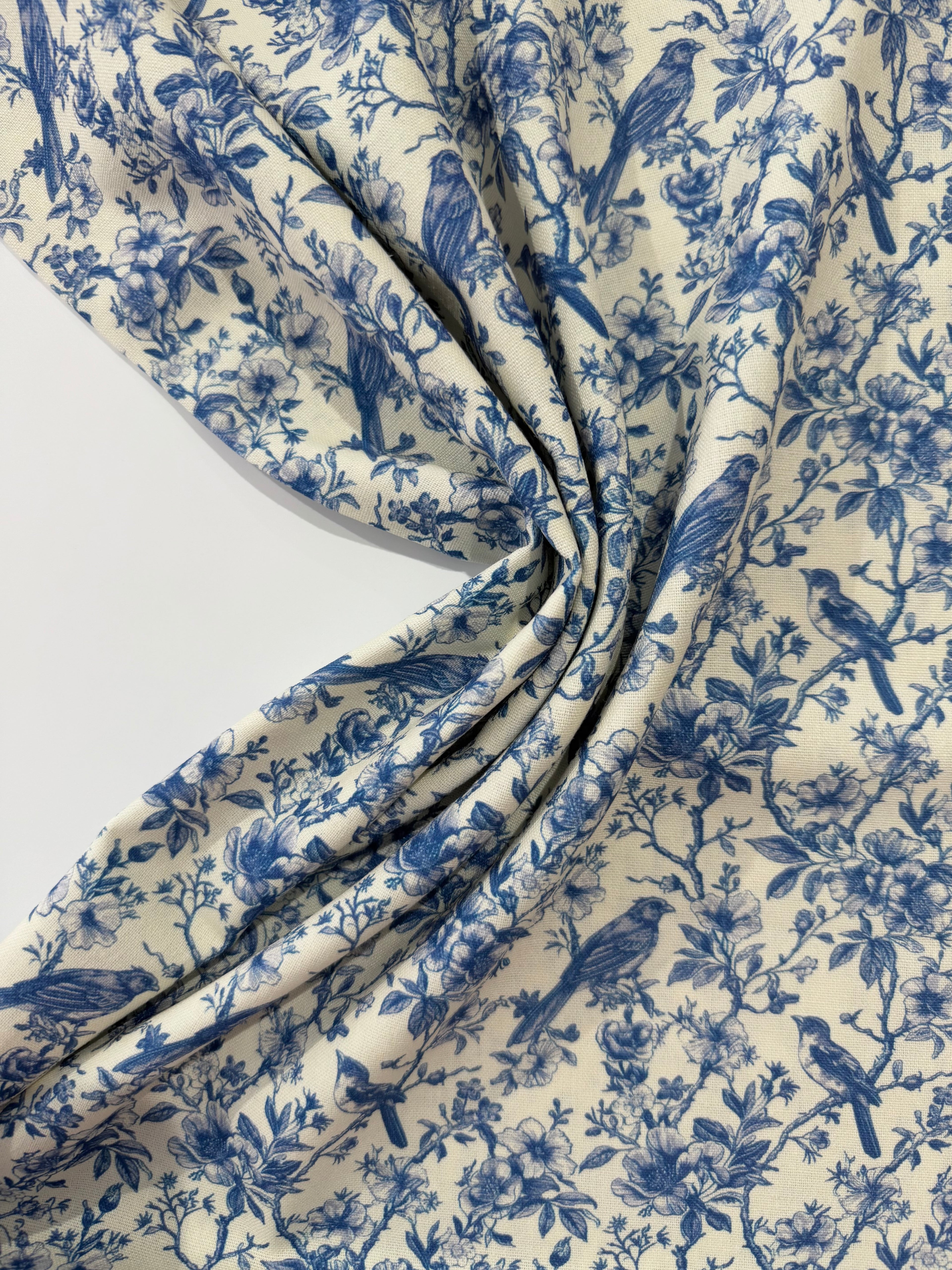 Delft Blue Viscose Linen Blend