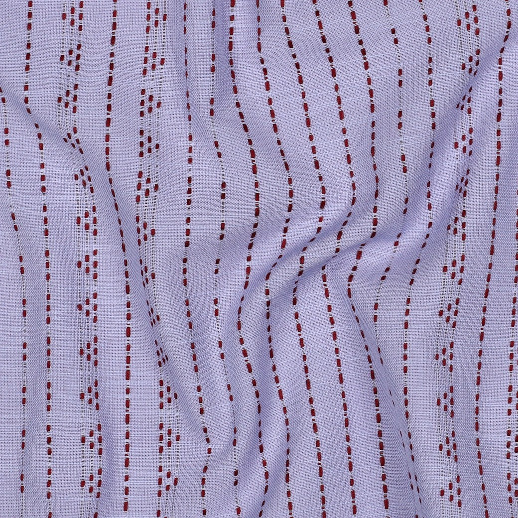 Lilac Dot Dash Stripe Yarn Dyed Cotton