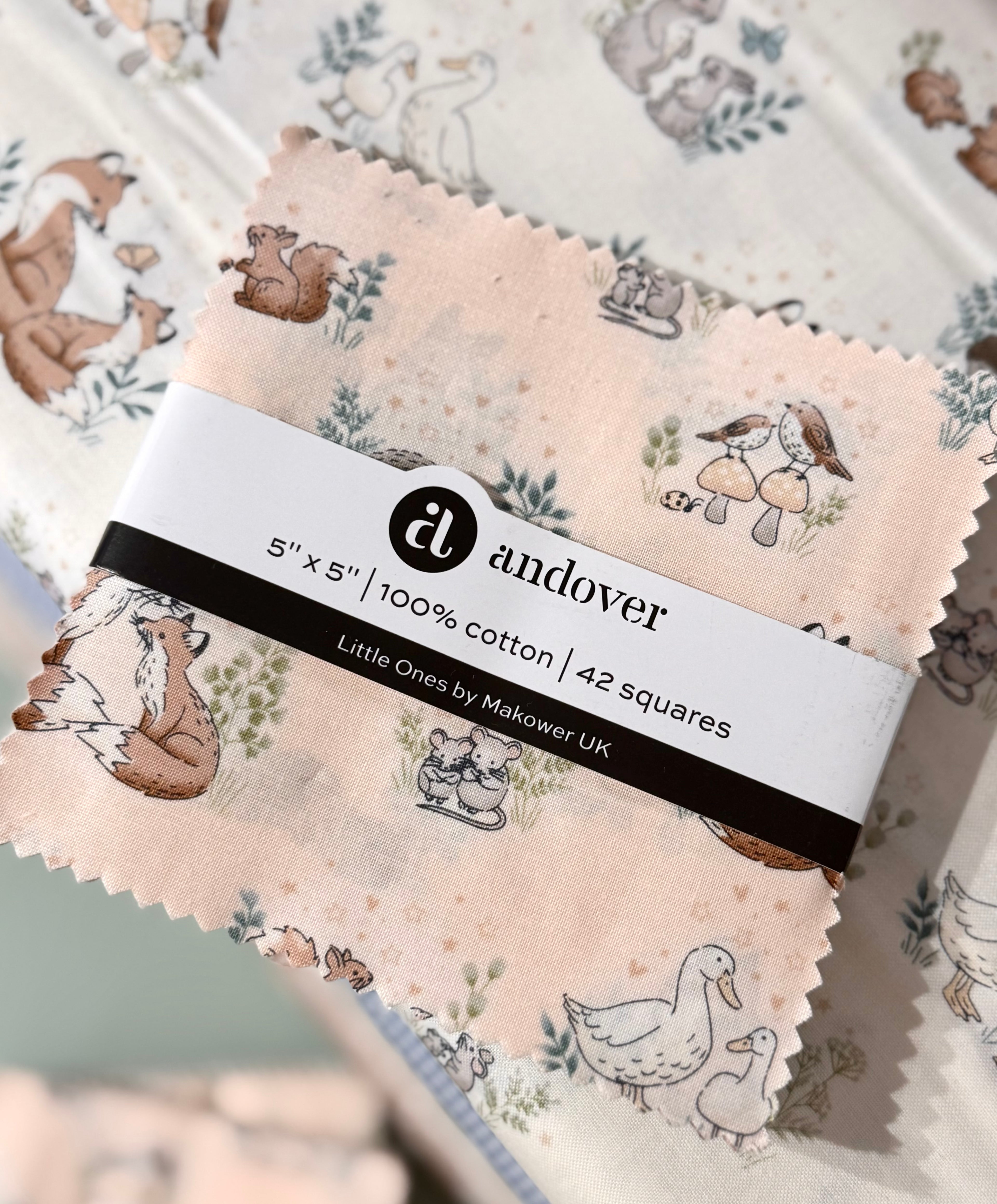 Little Ones - Charm Pack (42 x 5x5 Inch Squares) - By Makower UK