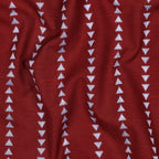 Burgundy Triangle Stripe Yarn Dyed Cotton