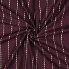 Burgundy Jacquard Flower Stripe Cotton