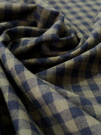 Koushi Gingham Check Japanese Yarn-Dyed Cotton Chambray by Lady McElroy - Olive