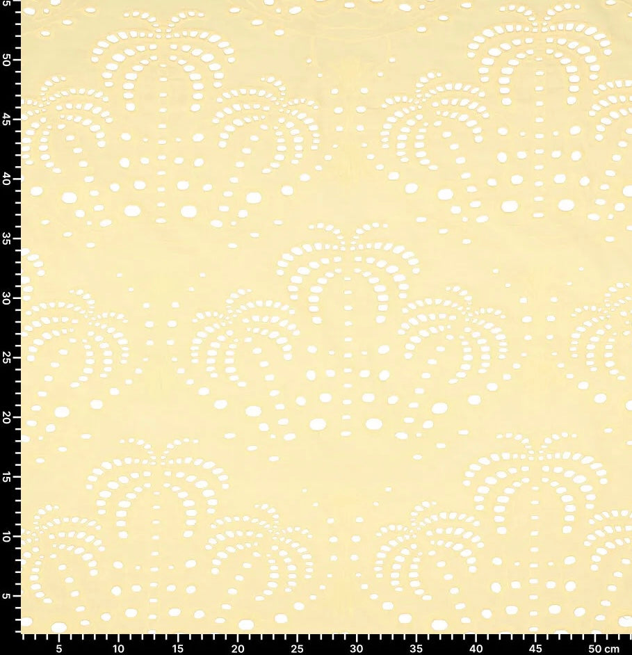 Sunshine Palm Broderie Anglaise Cotton Lawn