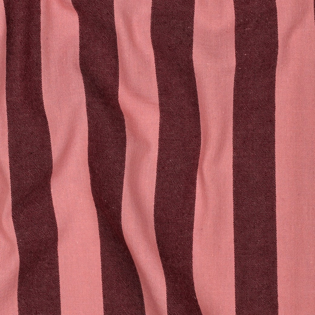 Aubergine Cotton Yarn Dyed Stripes