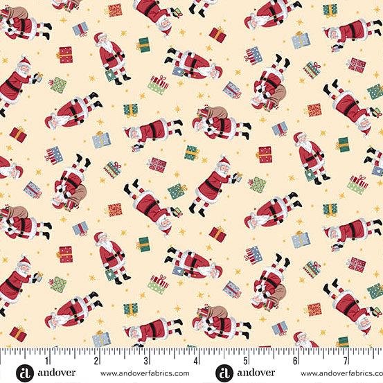 Santa Cream MU231Q - Country Christmas By Makower UK