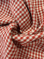 Homestead Gingham Laundered Linen - Rouge Red - By Lady McElroy