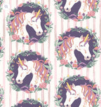 My Darling Unicorn - Unicorn Wallpaper Stripe HG2270-52 By Karissa Schulten For Henry Glass