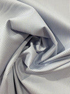 Ex Designer Deadstock Stripe Cotton - Pale Blue