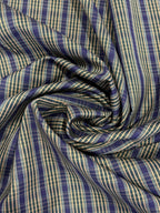 Heritage Check - Bottle Green, Indigo & Caramel - Ex-Designer Deadstock Cotton