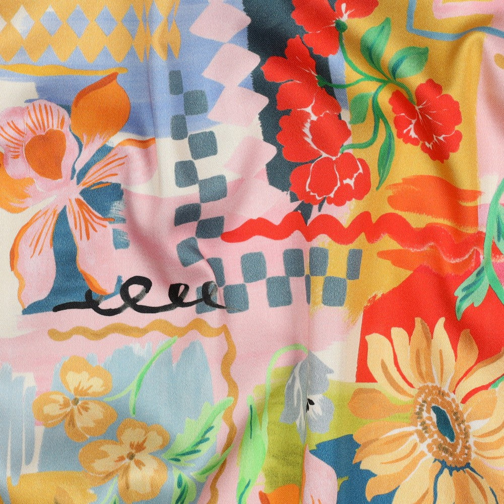 Summer Fiesta Patchwork Cotton Satin
