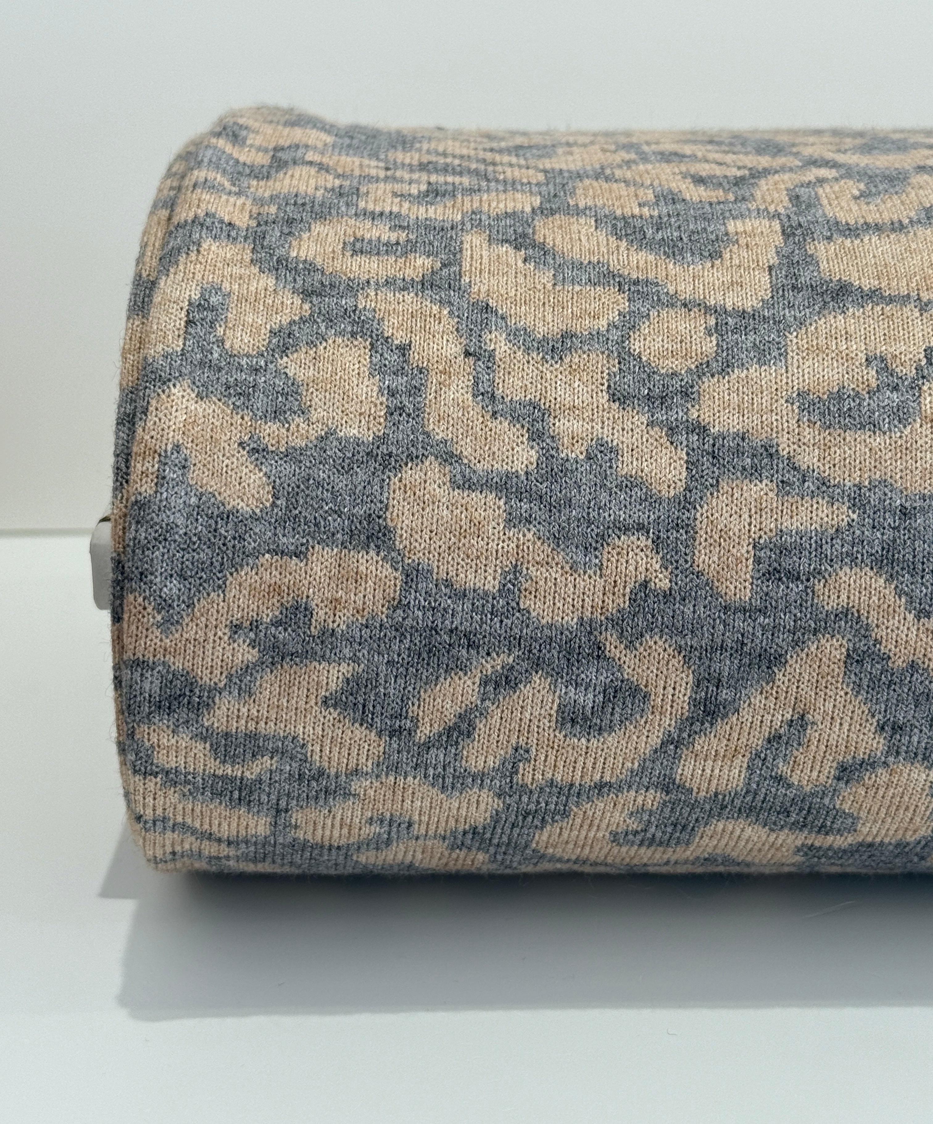Classic Leopard Jacquard Knit -  Silver Grey