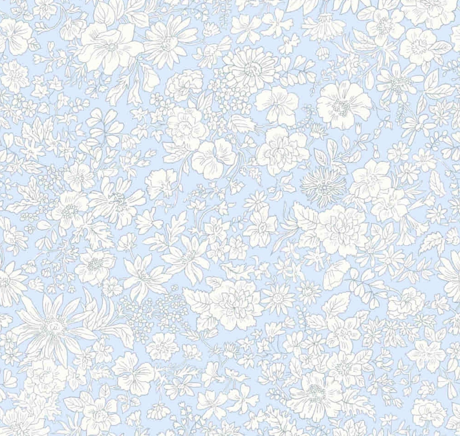 Emily Belle Lasenby Cotton Individual Fat Quarter By Liberty Fabrics - Pale Sky (Neutrals) 016666424 A