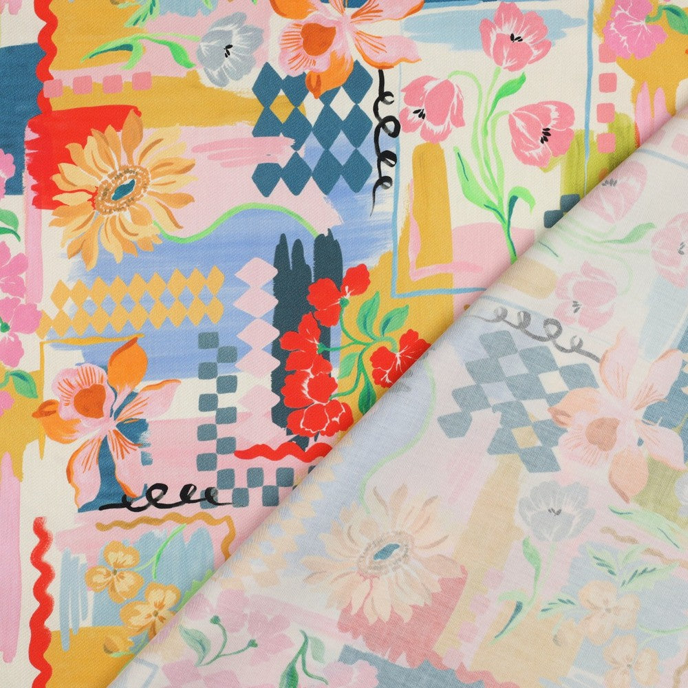 Summer Fiesta Patchwork Cotton Satin