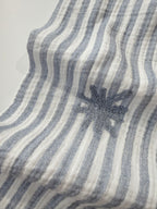 Palm Embroidery Cotton Double Gauze - Blue