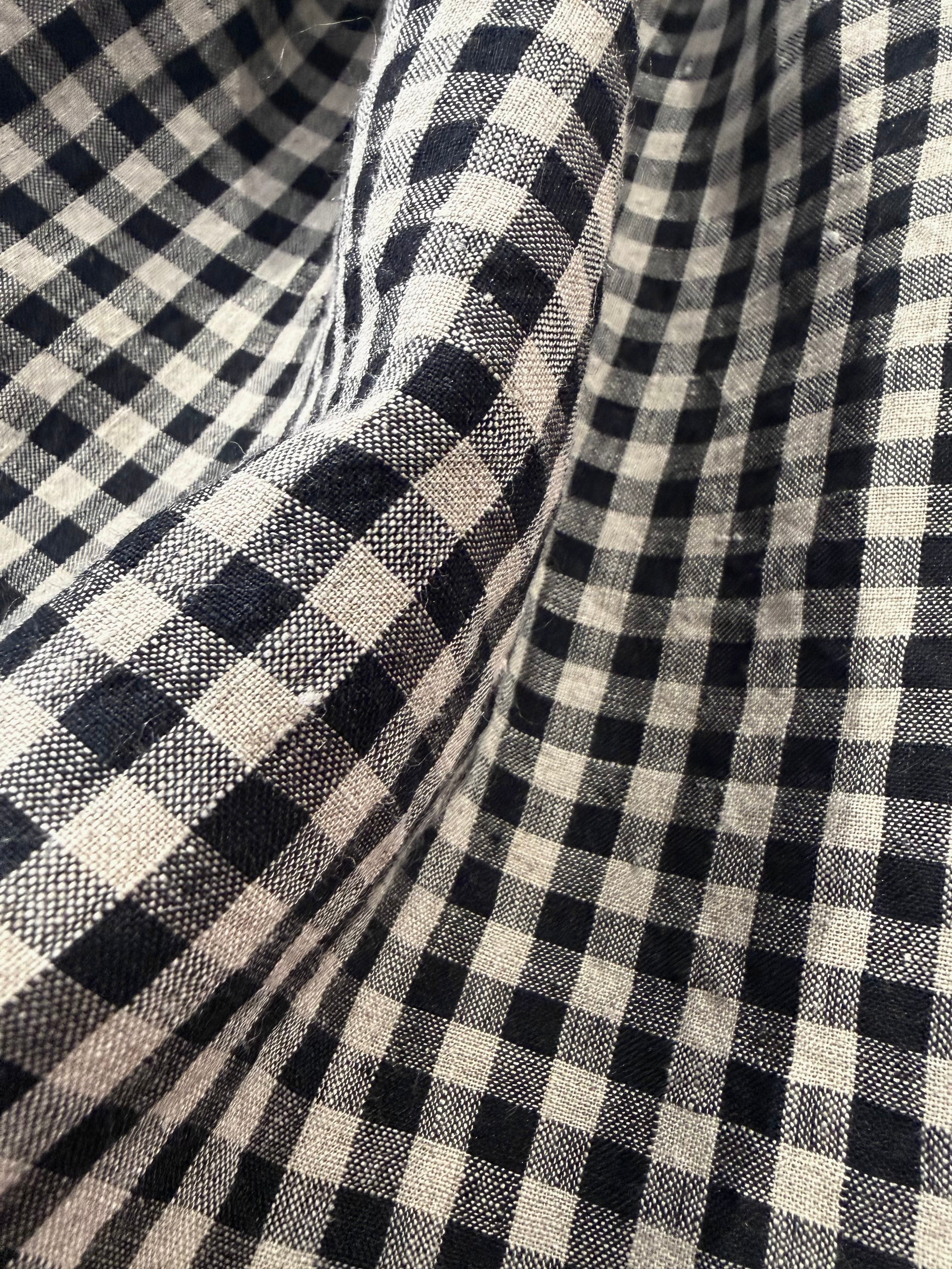 Homestead Gingham Laundered Linen - Black - By Lady McElroy